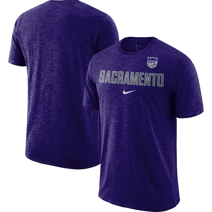 2020 NBA Men Nike Sacramento Kings Heathered Purple Essential Facility Slub Performance TShirt->nba t-shirts->Sports Accessory